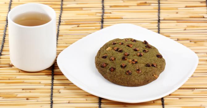 Recette de cookies allégés au thé vert et pépites de chocolat