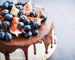 Recette gâteau au chocolat aux figues et raisins noirs