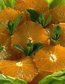 Salade d'oranges à la menthe pour 4 personnes