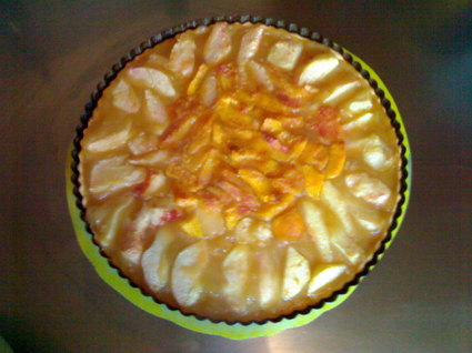 Recette de tarte compote de pomme-vanille et nectarines