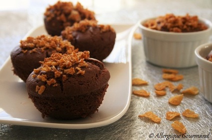 Muffins au chocolat bio, avec un croquant aux céréales, sans oeufs ...