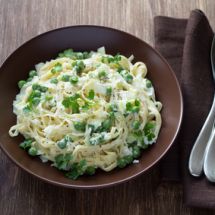 Pâtes à la fondue de poireaux et gorgonzola