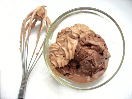 Recette de glace très chocolat, chantilly au chocolat