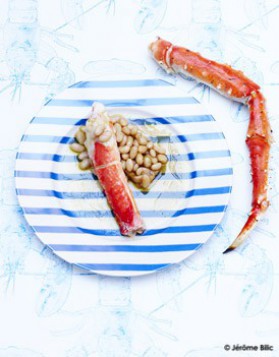 King crabe et haricots blancs, émulsion au vinaigre de xérês pour 4 ...