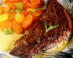 Recette bavette à l'estragon, carottes et poivrons
