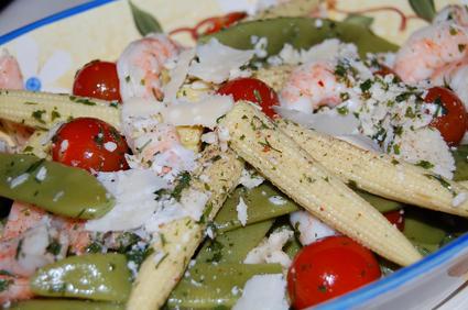 Recette de salade aux cocos plats et crevettes