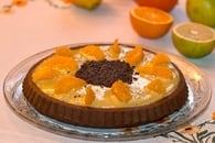 Recette de tarte génoise chocolat orange-bergamote