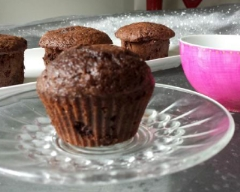 Recette muffins chocolat coeur chocolat blanc