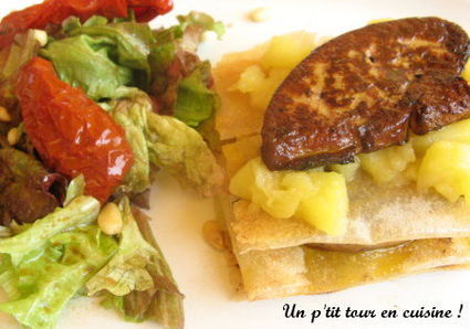 Recette de millefeuille de feuilles de foie gras et de pommes