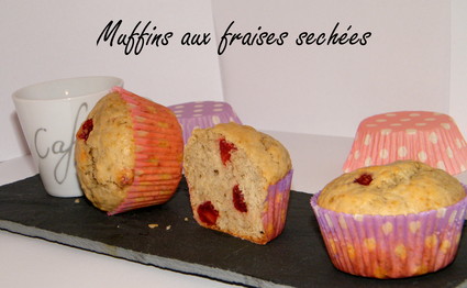 Recette de muffins aux fraises séchées