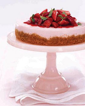 Cheesecake vanille-fraise pour 8 personnes