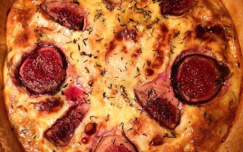 Recette tarte chèvre, miel, figue, jambon de bayonne, thym pas ...