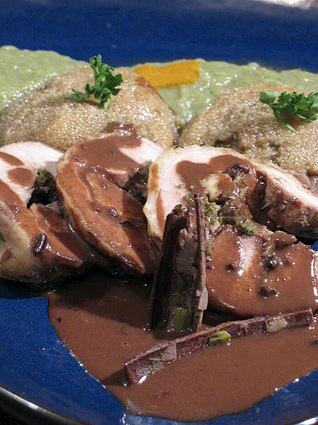 Recette de dinde épicée au foie gras, campari et chocolat