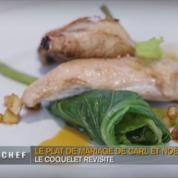 Recette côquelet rôti, cannellonis et légumes confits