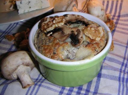 Recette de soufflé aux champignons et au roquefort