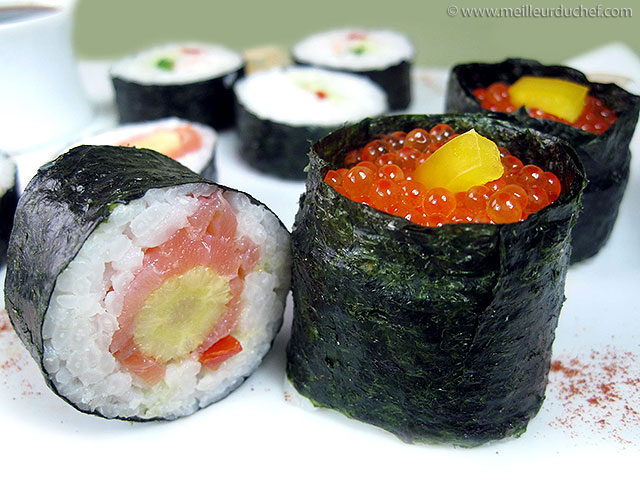 Sushis au saumon fumé et maïs en épis  fiche recette illustrée ...