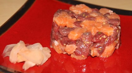 Recette de tartare de saumon et rumsteack au sésame