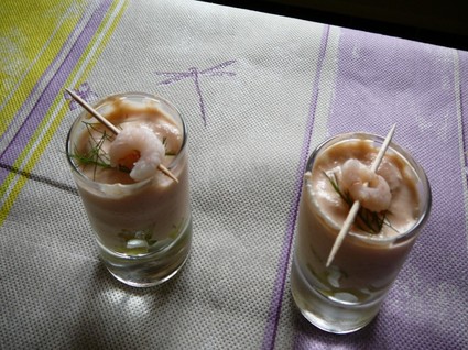 Recette de verrines crevette, concombre, sauce cocktail
