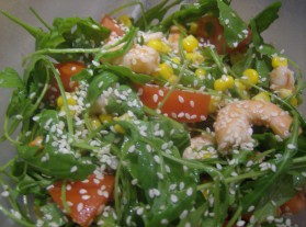 Salade fraiche roquette crevettes pour 2 personnes