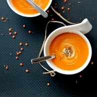 Recette de soupe butternut, carotte et lentille corail
