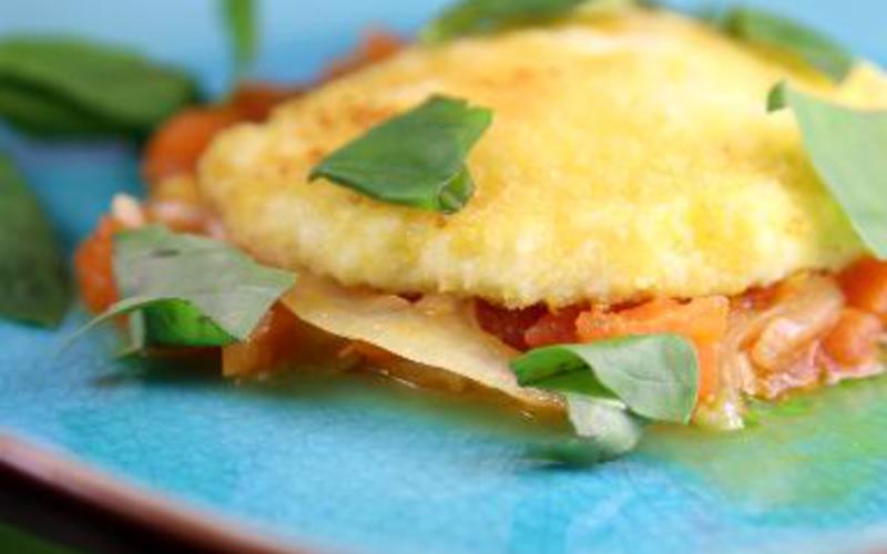 Recette mozarella panée sur coulis de tomates économique ...