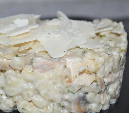 Recette de risotto d'ebly aux poulets et champignons