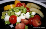 Recette de salade de fèves, tomates cerise et mozzarella