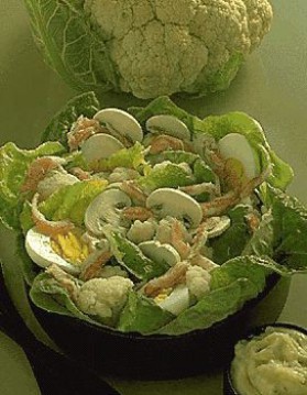 Salade de chou-fleur au crabe pour 4 personnes