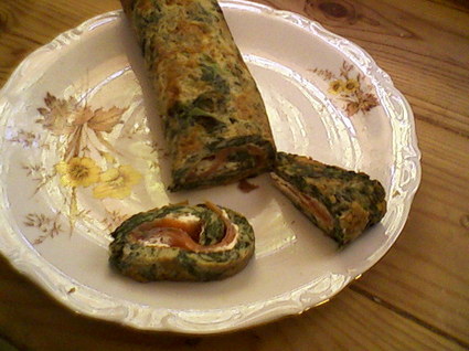 Recette omelette au saumon, épinard et st môret
