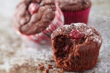 Recette de muffins chocolat-griottes rapide