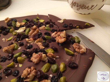 Recette de chocolat géant aux fruits secs