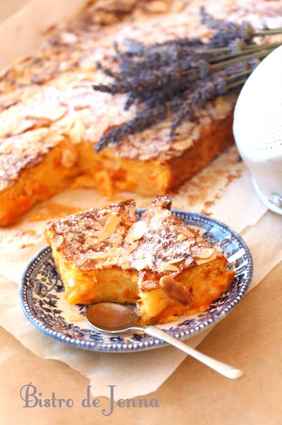 Recette flan aux abricots et croquant d'amandes (cake sucré)