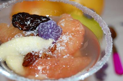 Recette de soupe de pamplemousse et fruits à la violette