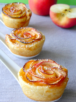 Recette roses feuilletées aux pommes (dessert aux fruits)