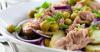 Salade de pommes de terre au thon, haricots verts et petits pois