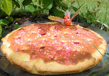 Recette de tarte noix de coco, framboises et pralines roses