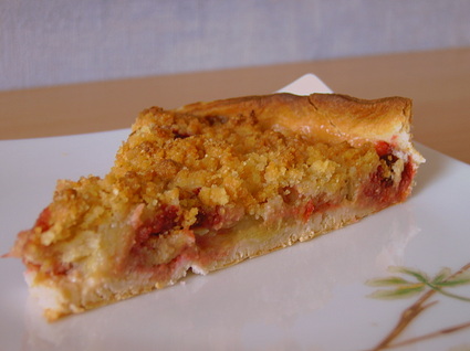 Recette de tarte rhubarbe amandine en crumble