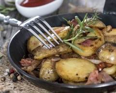 Recette rissolé de pommes de terre, bacon et oignon