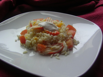 Recette salade riz surimi (salade de riz)
