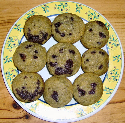 Muffins fourrés banane-chocolat