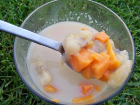 Kolak : soupe froide de lait de coco à la patate douce et à la banane ...