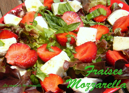 Recette de salade de fraises-mozzarella au basilic