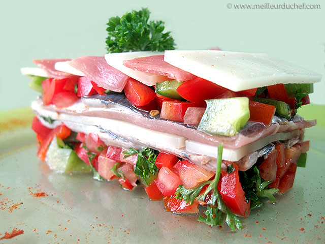 Mille-feuille de sardines au jambon de bayonne  la recette illustrée ...