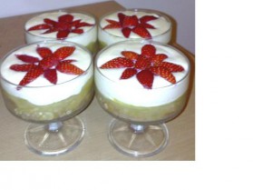 Verrine rhubarbe-fraise à la crème de mascarpone. pour 4 ...
