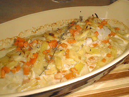 Recette de filets de poisson aux petits légumes