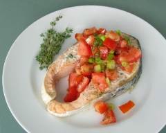 Recette darnes de saumon grillées et salsa à l'origan