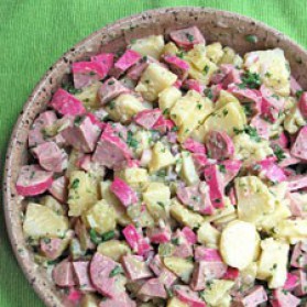 Salade strasbourgeoise de pommes de terre et cervelas pour 8 ...