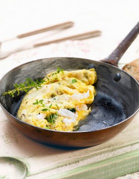 Omelette au brocciu et à la menthe