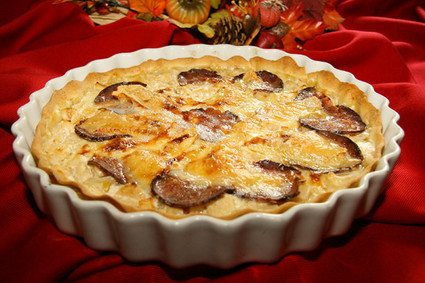 Recette de tarte à l'andouille aux pommes et au camembert