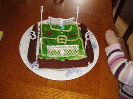 Recette de gâteau terrain de foot